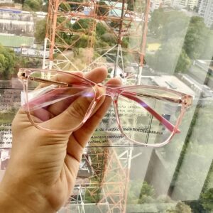 Óculos acetato rosa transparente