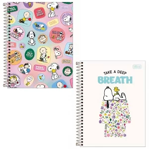 Caderno colegial Snoopy 10 matérias 160 folhas Tilibra