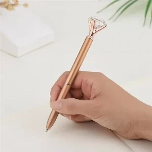 Caneta Luxo Diamante Rose Gold