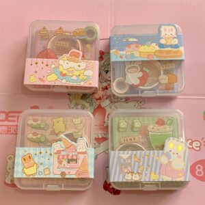 mini caixa washi tapes adesivos e papel de carta