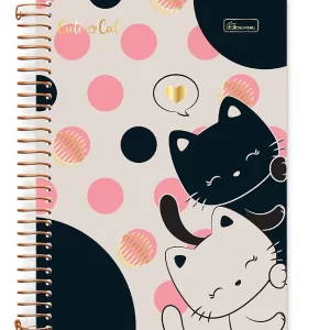Caderno Colegial Cute Cat gatinho Cardesil 15 materias
