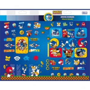 Cartela de adesivos Sonic