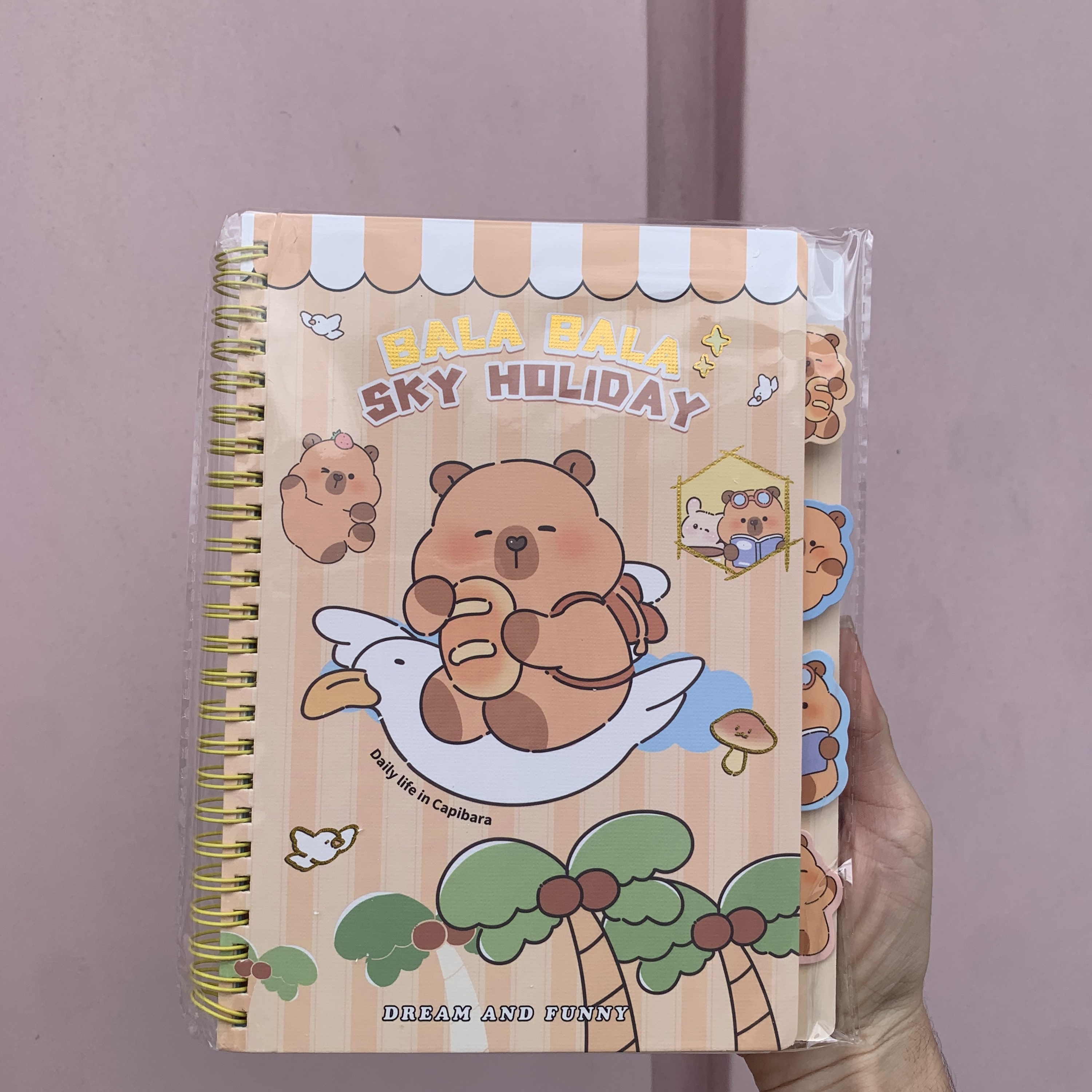 Caderno Capivara com 4 divisórias