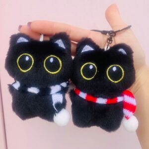 Chaveiro pelucia gato preto