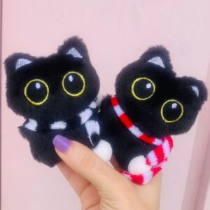 Chaveiro pelucia gato preto